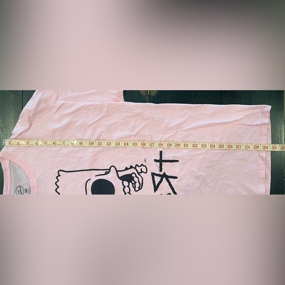 Men’s XL Bart Simpson Skeleton Tee Pink and Black Washed Once Never Worn - Picture 6 of 6